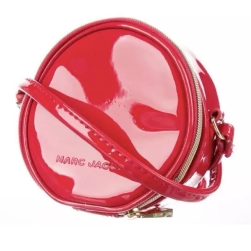 MARC JACOBS Mini 4" Red Patent Leather Crossbody Round Purse Women’s BRAND NEW